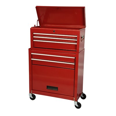 Economy Series 5 Drawer Combo Chest (Red)