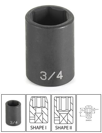 1/2" Drive x 2-1/16" Standard Impact Socket