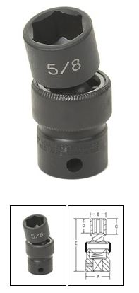 3/8 Inch Standard Universal Impact Swivel Socket 9mm