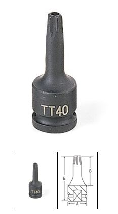 3/8 Inch TT45 Tamper Proof Star Driver