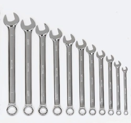 11 Piece Combination Wrench Set, 12 Point, SAE, in Vinyl Pouch (