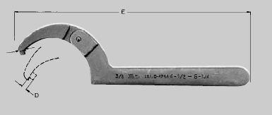 1-1/4 - 3 Inch Fractional SAE Adjustable Pin Spanner Diameter 1