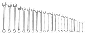 Combination Wrench Set 12 Pt Metric Satin Chrome in Pouch 6-32mm