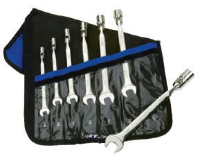 7 Piece Flex-Head Combination Wrench Set, 12 Point, SAE (High Po