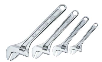 4 Piece Chrome Adjustable Wrench Set