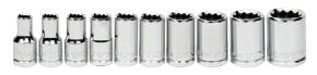 10 Piece 1/4" Drive SAE Shallow 12 Point Socket Se...