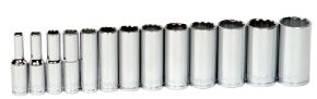 13 Piece 3/8" Drive Deep 12 Point SAE Socket Set o...