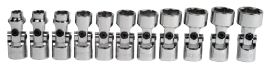 11 pc 3/8" Drive 6-Point Metric Universal Socket Set on Rail and