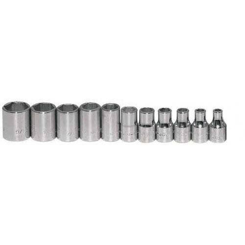 11 pc 1/4" Drive 6-Point SAE Shallow Socket Set on...