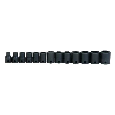 (image for) 13 pc 3/8" Drive 6-Point SAE Shallow Socket Set on Rail and Clip