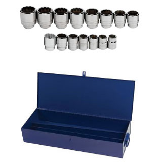 J.H. Williams 15-Piece Metric Shallow Socket Set 3/4" Drive