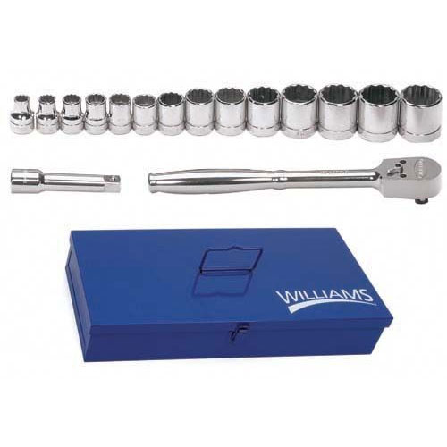 16 pc 3/8" Drive 12-Point Metric Shallow Socket and Drive Tool S