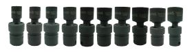 10 pc 3/8" Drive 6-Point Metric Universal Socket Set on Rail and