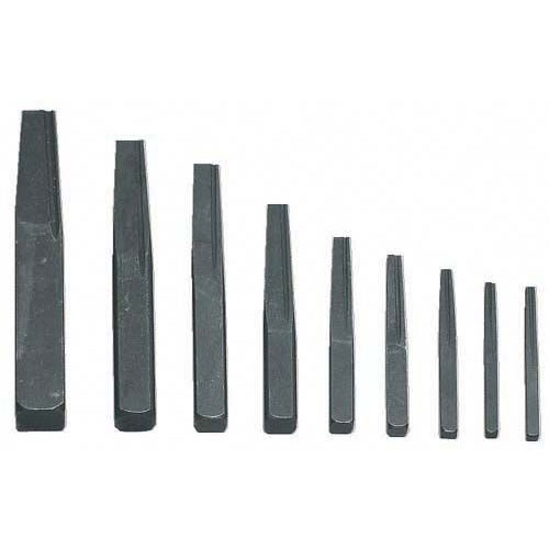 Screw Extractor Set Straight, Tapered Flutes 9 Pc