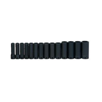 1/2 Inch Drive Deep 6 Pt Metric Impact Socket Set ...