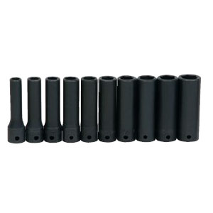 1/2 Inch Drive Deep 6 Pt Metric Impact Socket Set 10 Pc