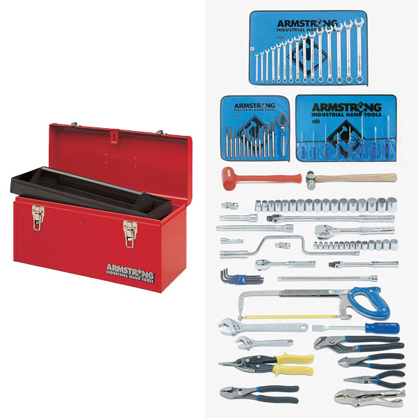 3/8 and 1/2 Inch Drive Metric Basic Tool Set 99 Pc w Hand Box