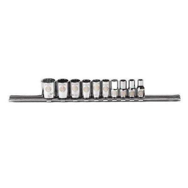 10 Piece 1/4" Drive 12 Point Socket Set