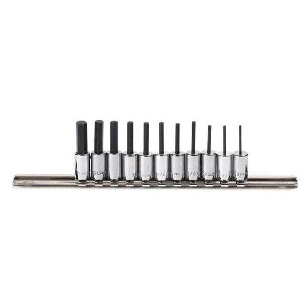 11 Piece 1/4" Drive Hex Driver Socket Set