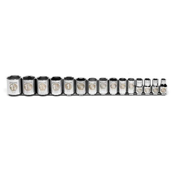 15 Piece 1/2" Drive 6 Point Socket Set