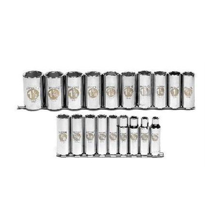 19 Piece 1/2" Drive 12 Point Deep Socket Set