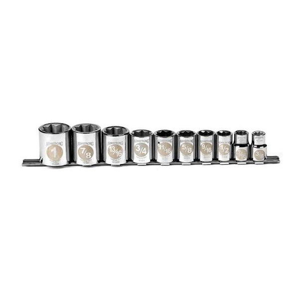 10 Piece 1/2" Drive 8 Point Socket Set