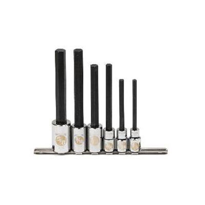 6 Piece 1/2" Drive Extra Long Hex Driver Socket Set