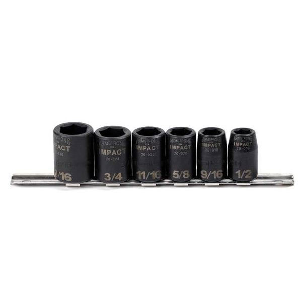 6 Piece 1/2" Drive 6 Point Impact Socket Set