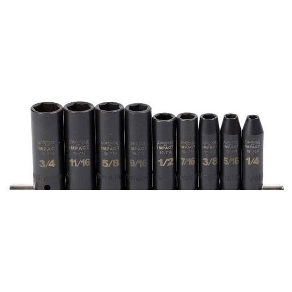 9 Piece 3/8" Drive 6 Point Deep Impact Socket Set