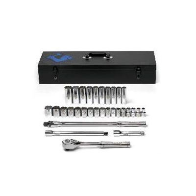 31 Piece 1/2" Drive 12 Point Metric Socket Set