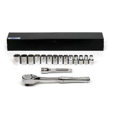 16 Piece 1/2" Drive 12 Point Metric Socket Set