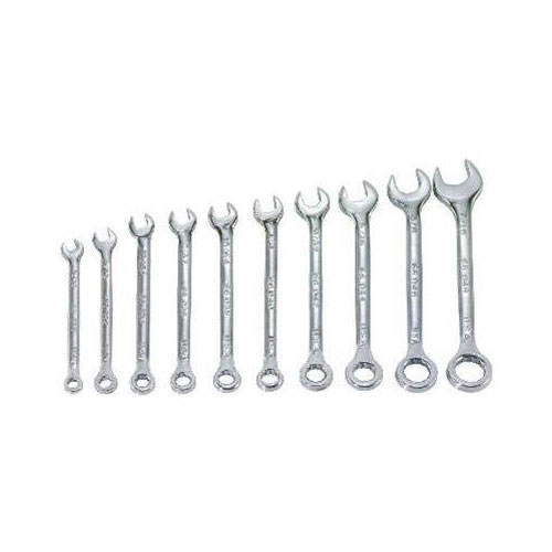 10 Piece 12 Point Metric Full Polish Midget Combination Wrench S