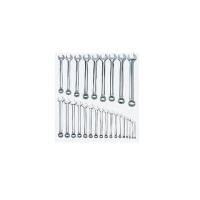 Metric 12 Pt Full Polish Long Combination Wrench Set 26 Pc