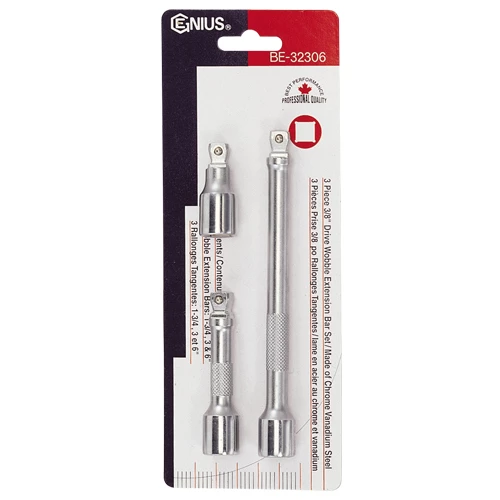 (image for) 3 Pc 3/8" Drive Wobble Extension Bar Set