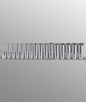 16 Pc 3/8" Drive Metric Deep Hand Socket Set 12 Pt