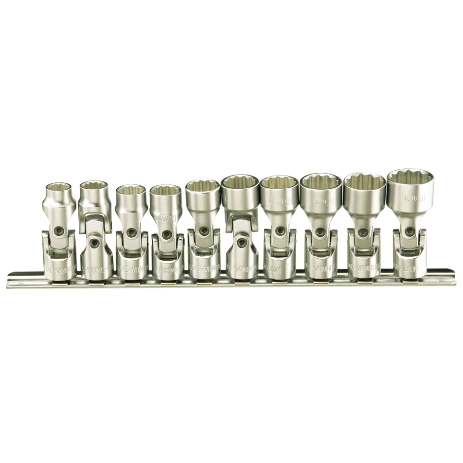 (image for) 3/8 Inch Drive 12 Pt Metric Universal Hand Socket Set 10 Pc