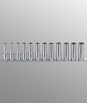 12 Pc 1/2" Drive SAE Deep Hand Socket Set