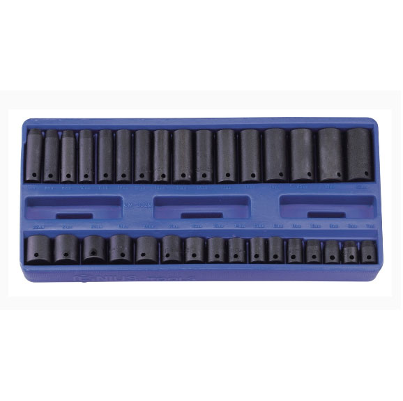 3/8 Inch Drive Metric Impact Socket Set 32 Pc