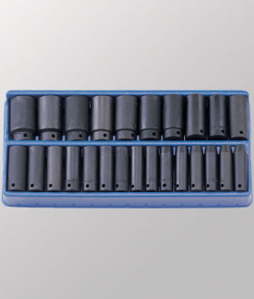 25 Pc 1/2" Drive Metric Deep Impact Socket Set