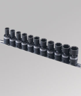 11 Pc 1/2" Drive Metric Swivel Impact Socket Set