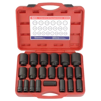 (image for) 21 Pc 3/4" Drive Standard Deep Impact Socket Set
