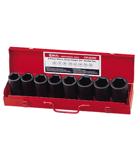 8 Pc 3/4" Drive Metric Deep Impact Socket Set