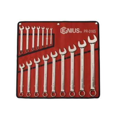Chrome Fractional SAE Combination Wrench Set 16 Pc