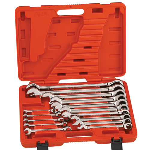 15 Pc SAE Ratcheting Wrench Set - Chrome Vanadium Steel