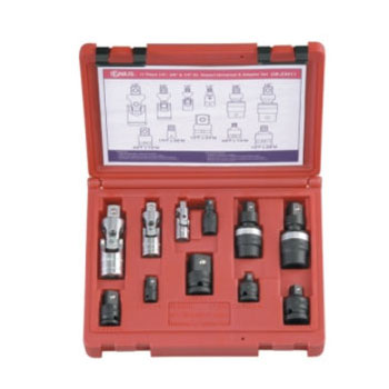 1/4, 3/8 & 1/2 Inch Drive Impact Universal & Adapter Set 11 Pc