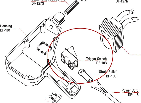 Trigger Switch for the DF-1 Stud Welder