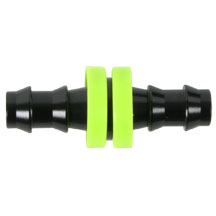 Push Lock Splicer, 3/8 x 3/8 Inch Barb Black Bulk