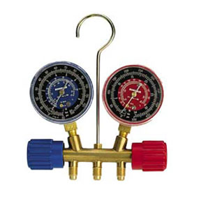 R22/134A Standard Side Wheel Manifold Set w 1/4" Fitting, Three