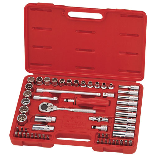 3/8 Inch Drive Metric 12 Pt Hand Socket & Bit Set 59 Pc