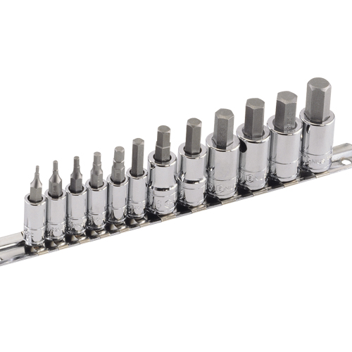 Genius Tools 24 Piece 1/4 & 3/8 Dr. Metric Hex Bit Socket Set - BS